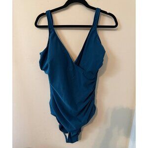 MIRACLESUIT Swimsuit Slimming One-Piece Blue Size 14